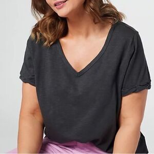 Candace Cameron Bure The Sunkissed Garment Dyed Linen Blend Tee